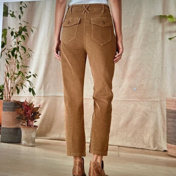 DRIFTWOOD Petal Pink "Palmer" Hi Rise Retro Corduroy Ankle Pants Sz 28 - Picture 3 of 10